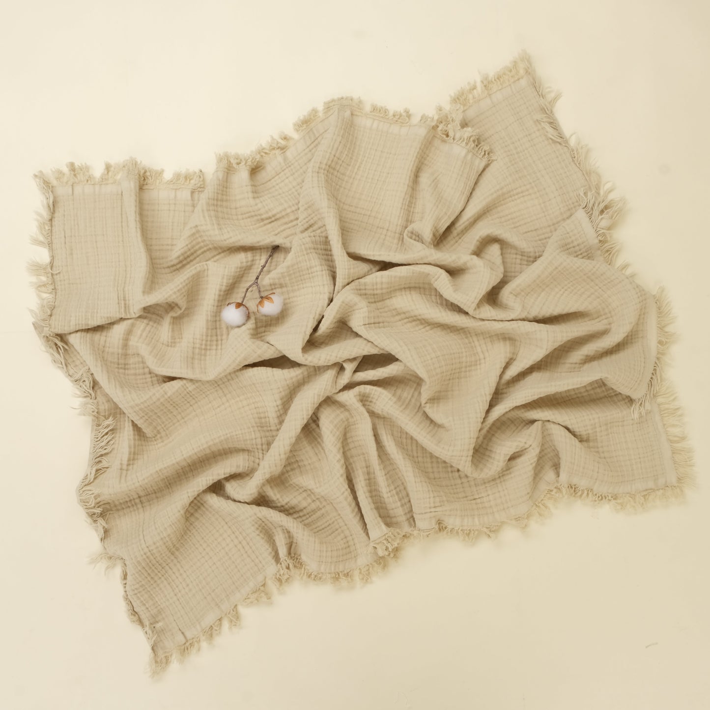 3 lü Bebek Muslin Kundak Set - Dört Katlı Püsküllü Taş - İki Katlı Bebe Mavi - Harry