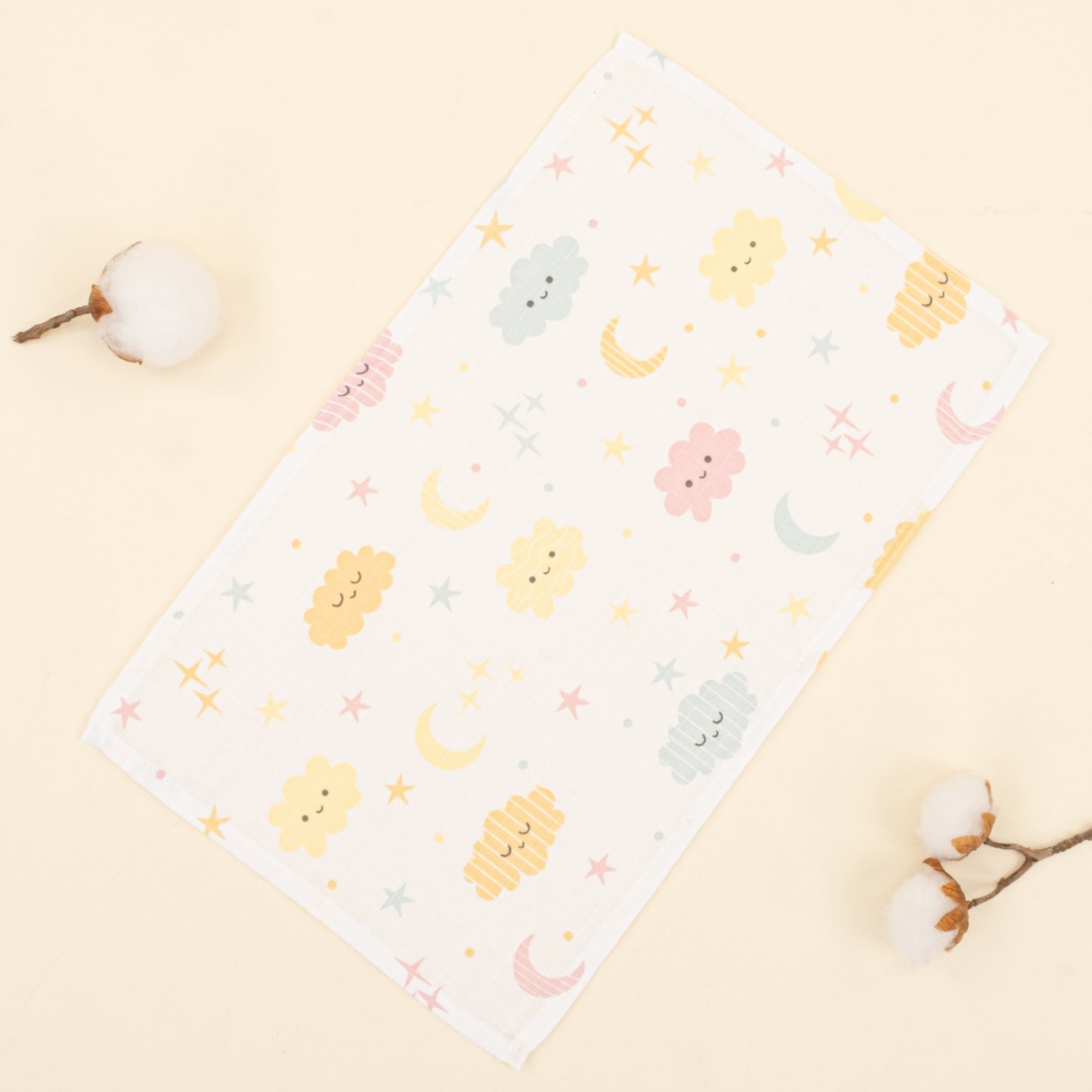 5'li Omuz Mendili Set - Sarı Muslin - Sarı Bulut