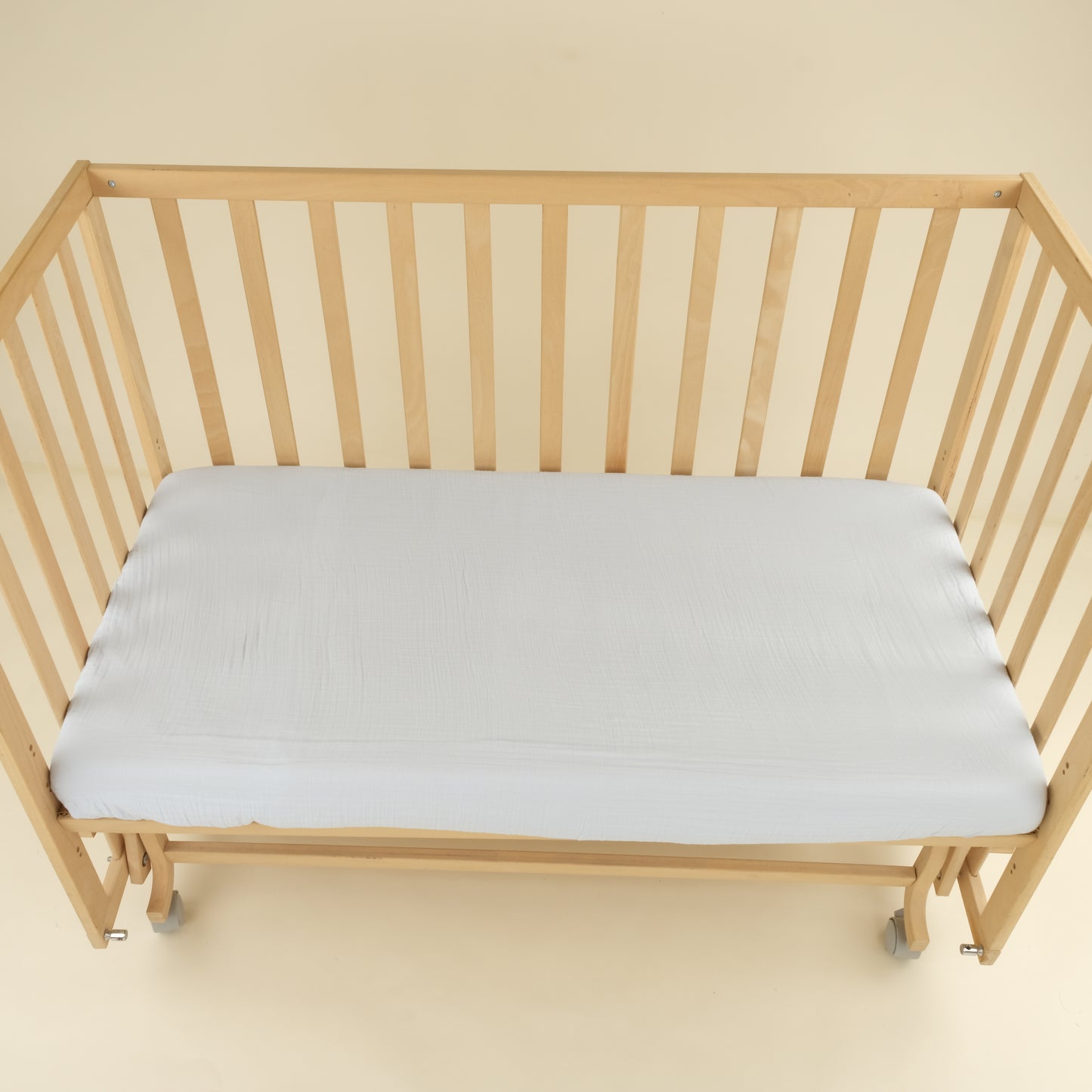Bebek Lastikli Çarşaf ve Yastık Kılıfı - İki Katlı Organik Muslin - Bebe Mavi - Uykucu Ördek