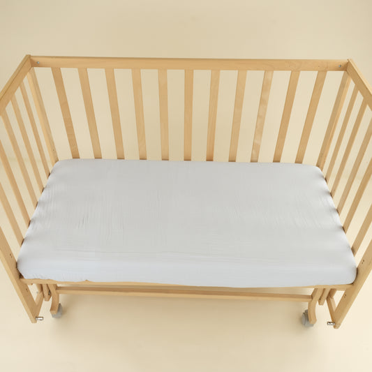 Bebek Lastikli Çarşaf ve Yastık Kılıfı - İki Katlı Organik Muslin - Bebe Mavi - Uykucu Ördek