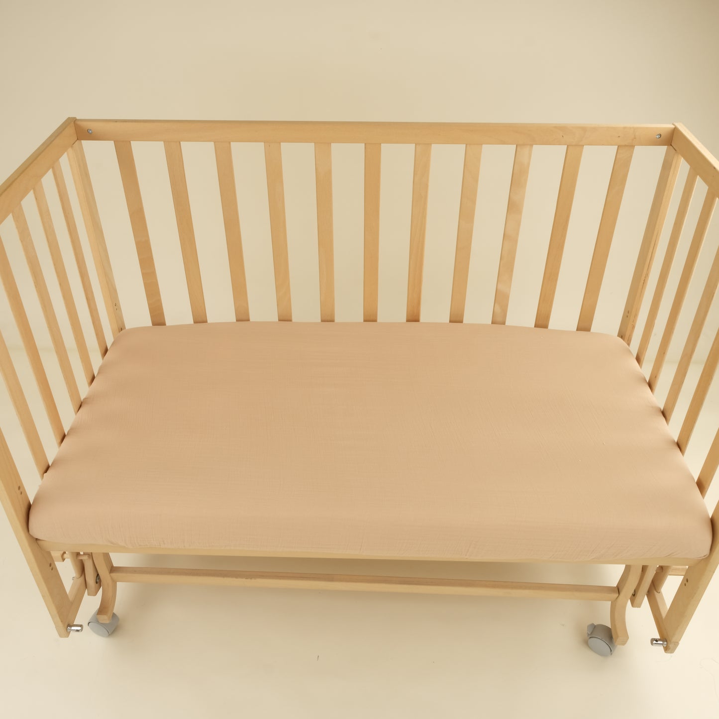 Bebek Lastikli Çarşaf ve Yastık Kılıfı - İki Katlı Organik Muslin - Sütlü Kahve - Harry