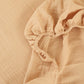 Bebek Muslin Nevresim Seti (Dört Katlı Muslin Battaniye , Yorgan Kılıfı , Yastık Kılıfı , Lastikli Çarşaf) - İndigo Dört Katlı Muslin Battaniye - İki Katlı Sütlü Kahve - Harry