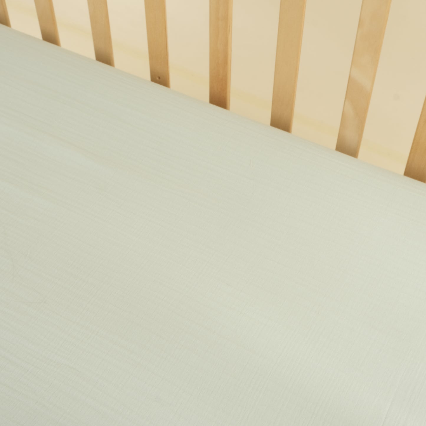 Bebek Lastikli Çarşaf ve Yastık Kılıfı - İki Katlı Organik Muslin - Mint - Su Yeşili Güneş