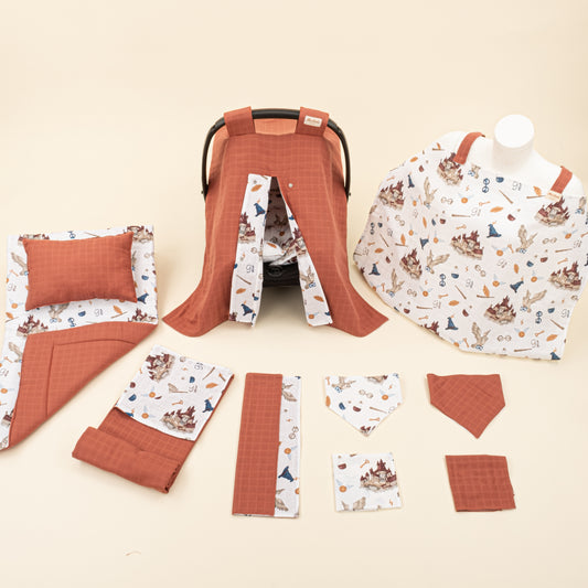 10 Parça Avantajlı Set - Çift Taraflı - Koyu Kiremit Muslin - Harry