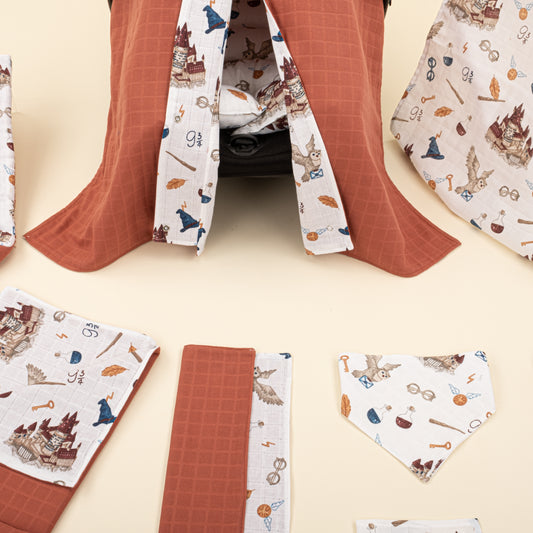 10 Parça Avantajlı Set - Çift Taraflı - Koyu Kiremit Muslin - Harry
