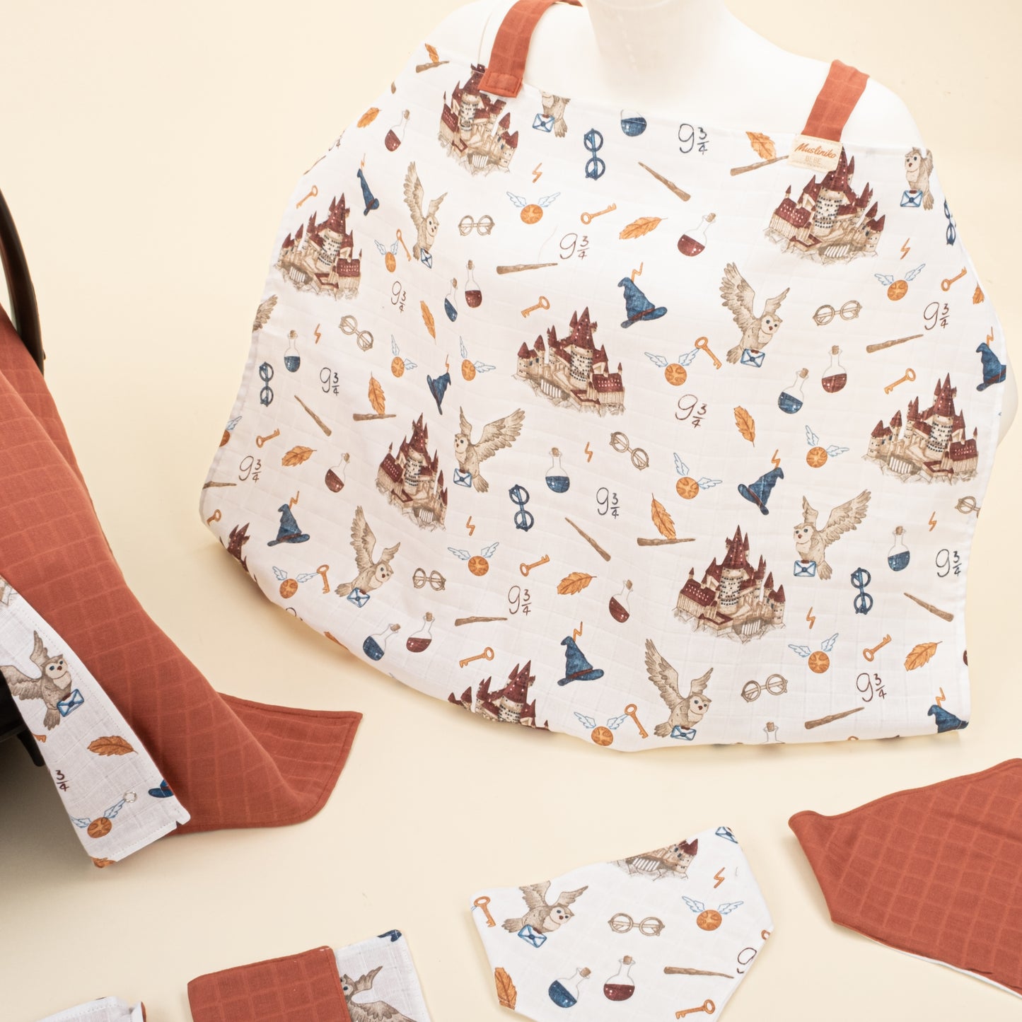 9 Parça Avantajlı Set - Çift Taraflı - Koyu Kiremit Muslin - Harry