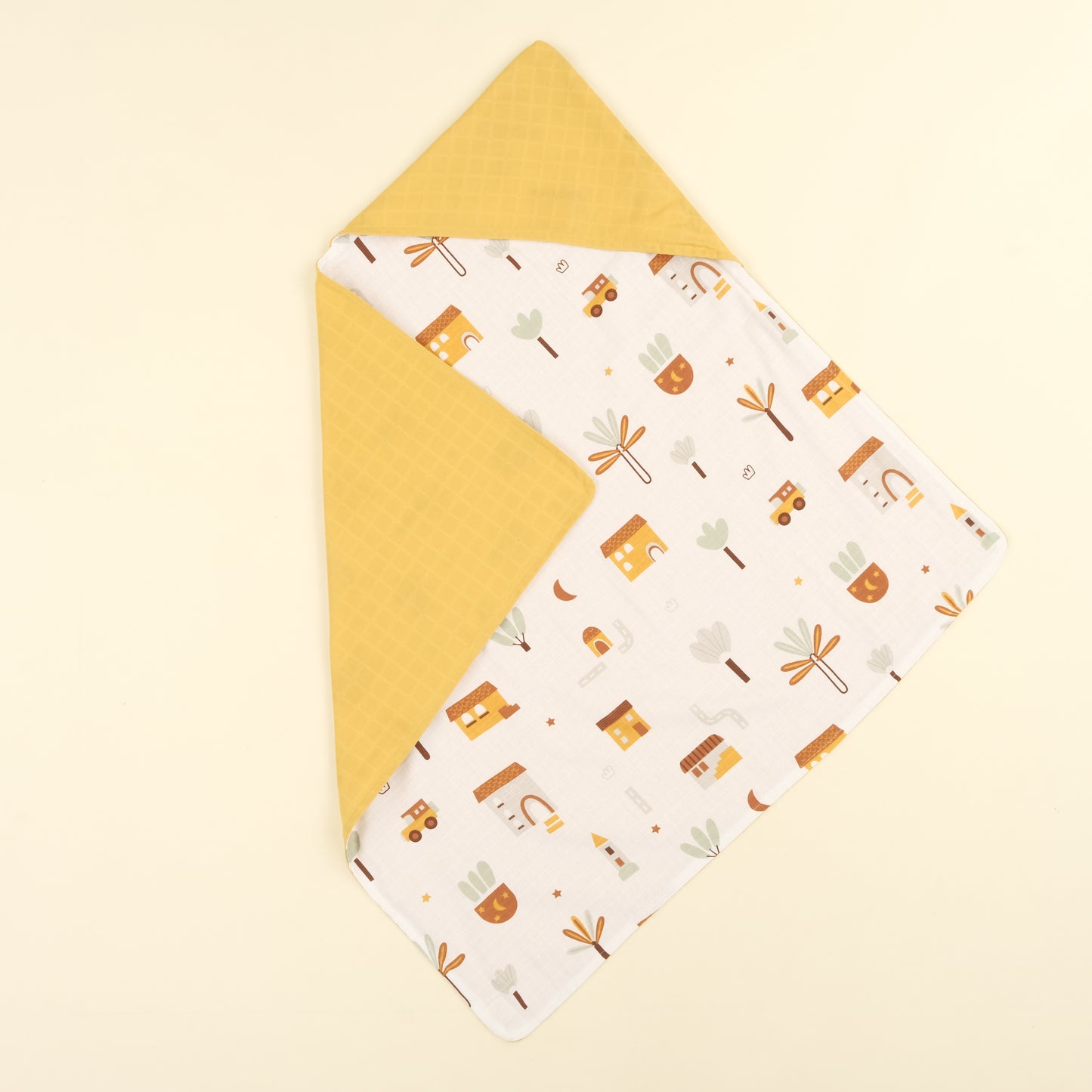 Muslin Kundak - Hardal Muslin - Sarı Ev
