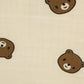 Çift Taraflı Muslin Örtü - İki Katlı Bear - Krem Muslin