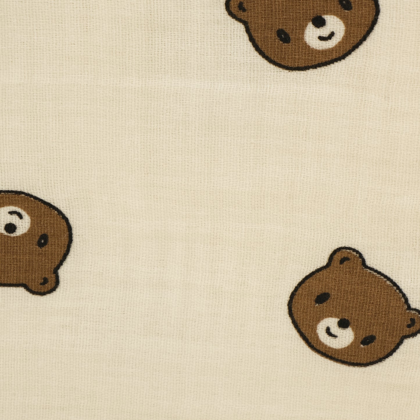 Çift Taraflı Muslin Örtü - İki Katlı Bear - Krem Muslin
