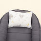 Babynest ve Yastık - Çift Taraflı - Antrasit Waffle - Gri Tavşan