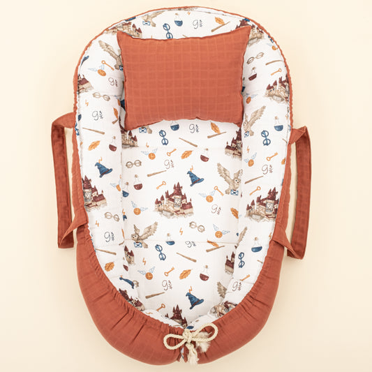 Babynest - Çift Taraflı - Koyu Kiremit Muslin - Harry