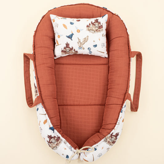 Babynest - Çift Taraflı - Koyu Kiremit Muslin - Harry