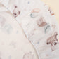 Bebek Muslin Nevresim Seti (Dört Katlı Muslin Battaniye , Yorgan Kılıfı , Yastık Kılıfı , Lastikli Çarşaf) - Taş Dört Katlı Muslin Battaniye - Su Yeşili Muslin - Dijital Baskı Muslin - Sevimli Ayıcıklar
