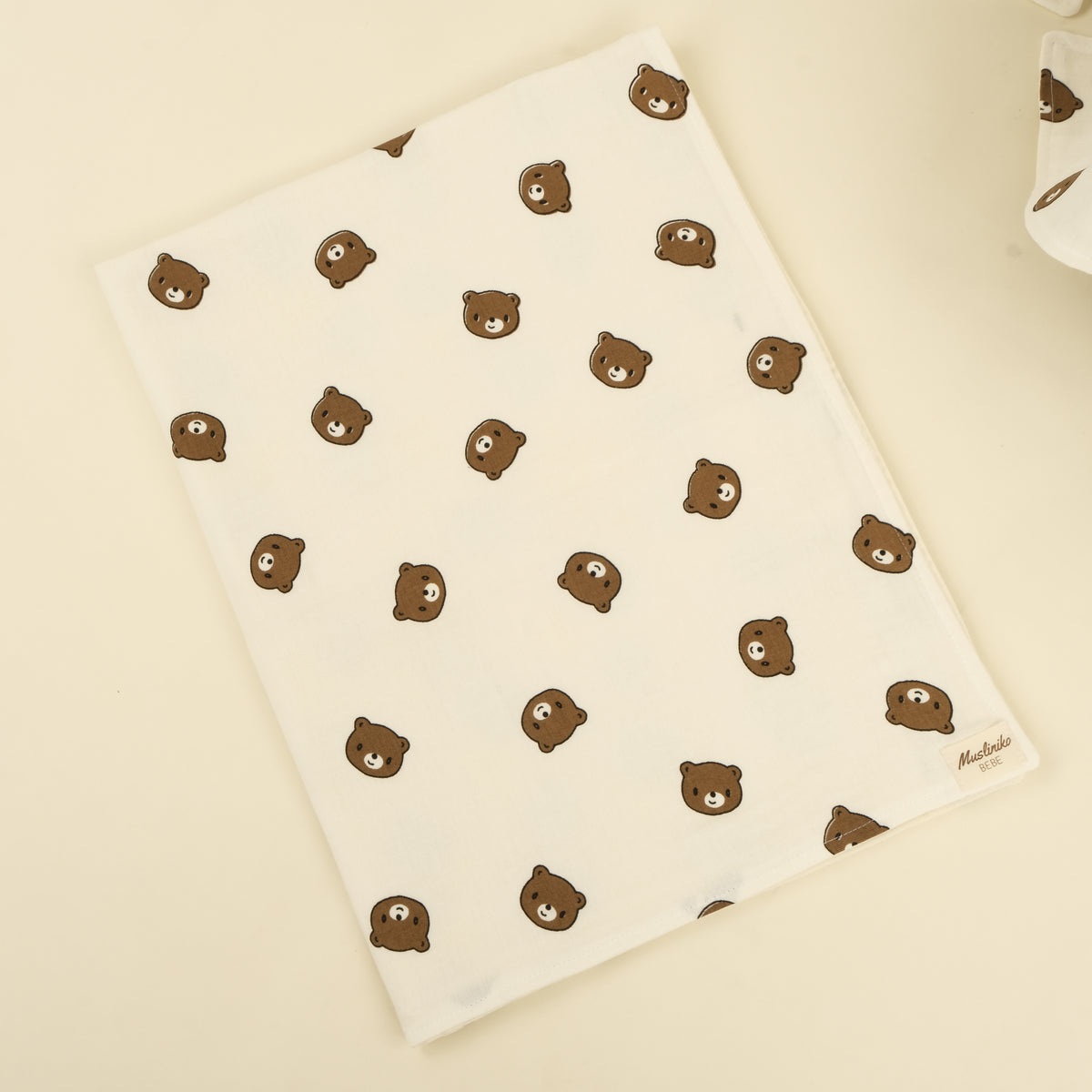 5 Parça İki Katlı Avantajlı Set - İki Katlı Bear - Krem Muslin