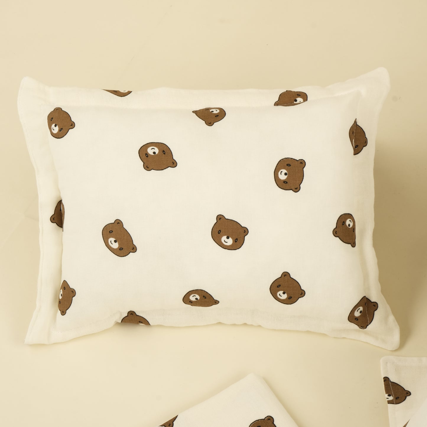 4 Parça İki Katlı Avantajlı Set - İki Katlı Bear - Krem Muslin