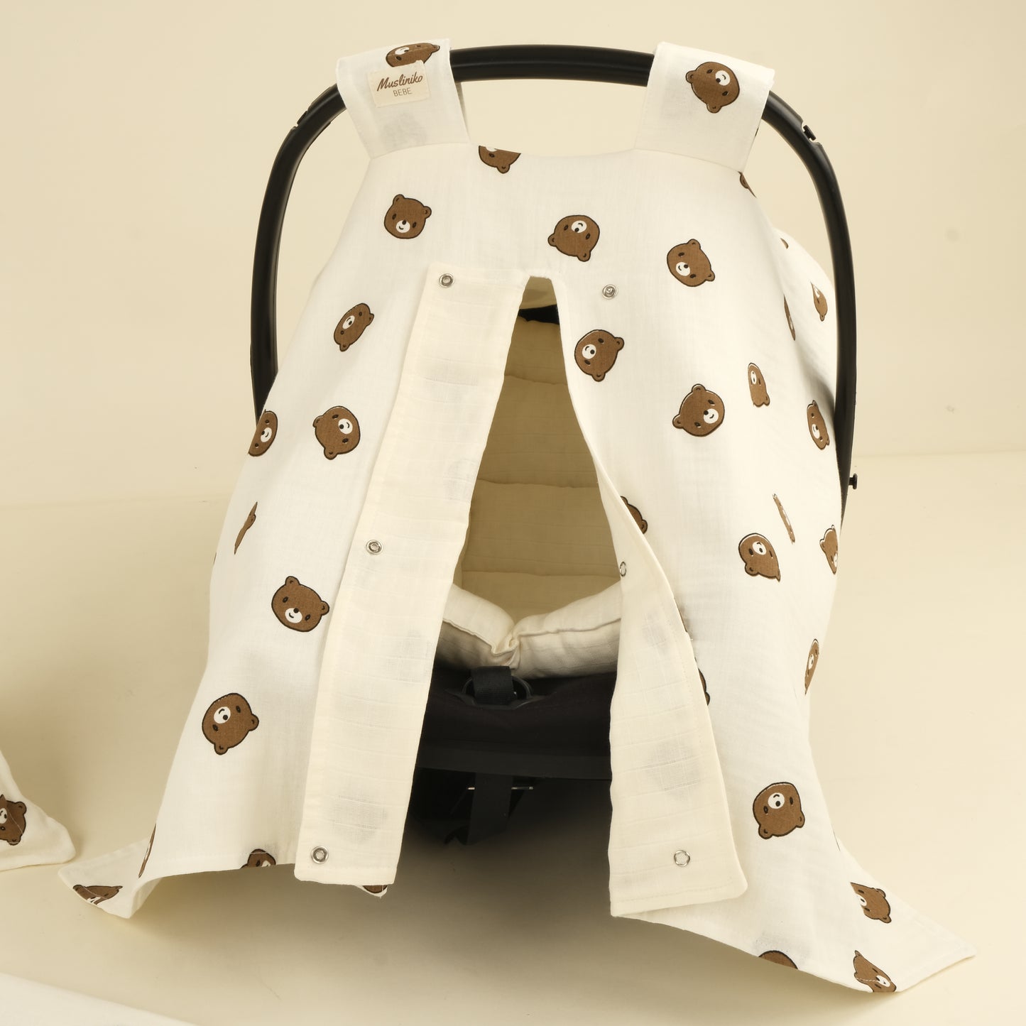 4 Parça İki Katlı Avantajlı Set - İki Katlı Bear - Krem Muslin
