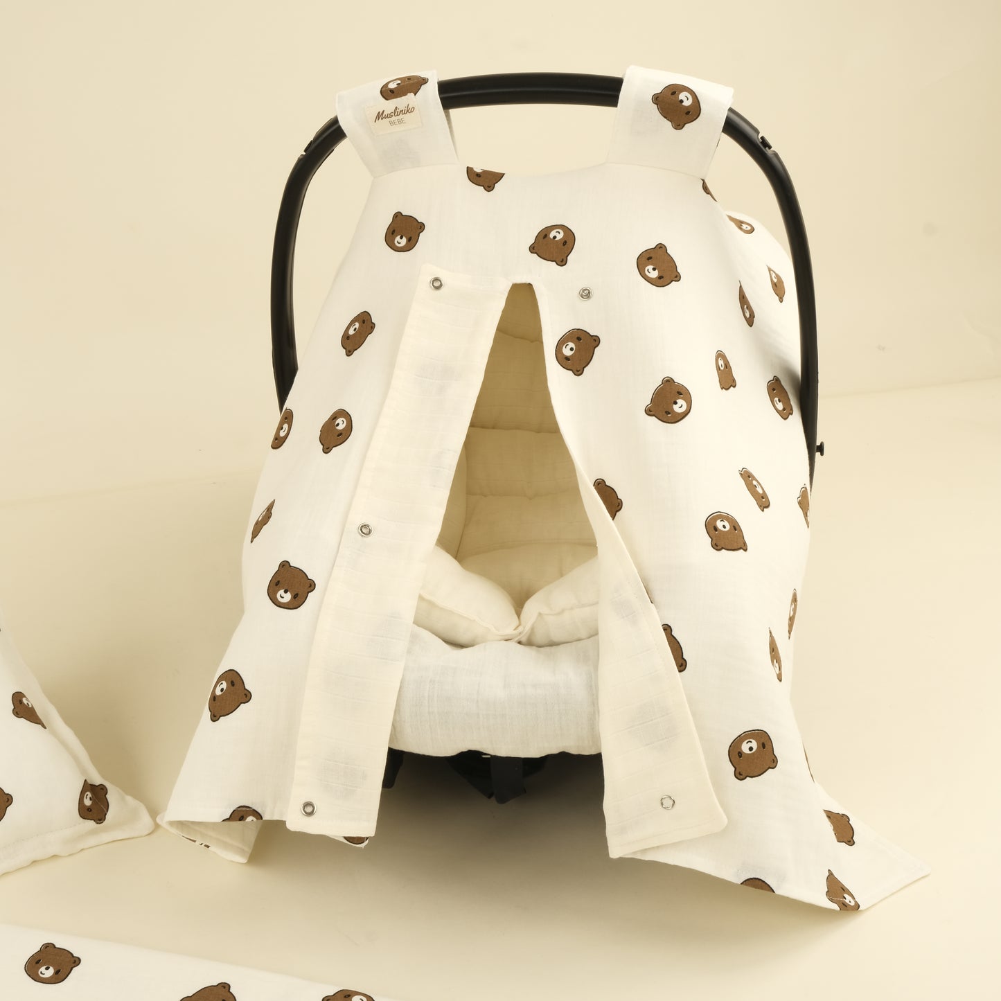 5 Parça İki Katlı Avantajlı Set - İki Katlı Bear - Krem Muslin
