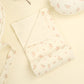 9 Parça Çift Taraflı Muslin Setler - İki Katlı Soft Çiçekler - Krem İki Katlı Muslin