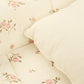 9 Parça Çift Taraflı Muslin Setler - İki Katlı Soft Çiçekler - Krem İki Katlı Muslin