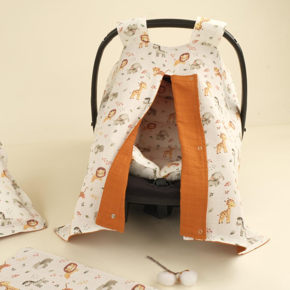 4 Parça İki Katlı Avantajlı Set - İki Katlı Safari - Kiremit Muslin
