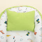 Babynest ve Yastık- Çift Taraflı - Fıstık Yeşili Petek - Renkli Dinazor