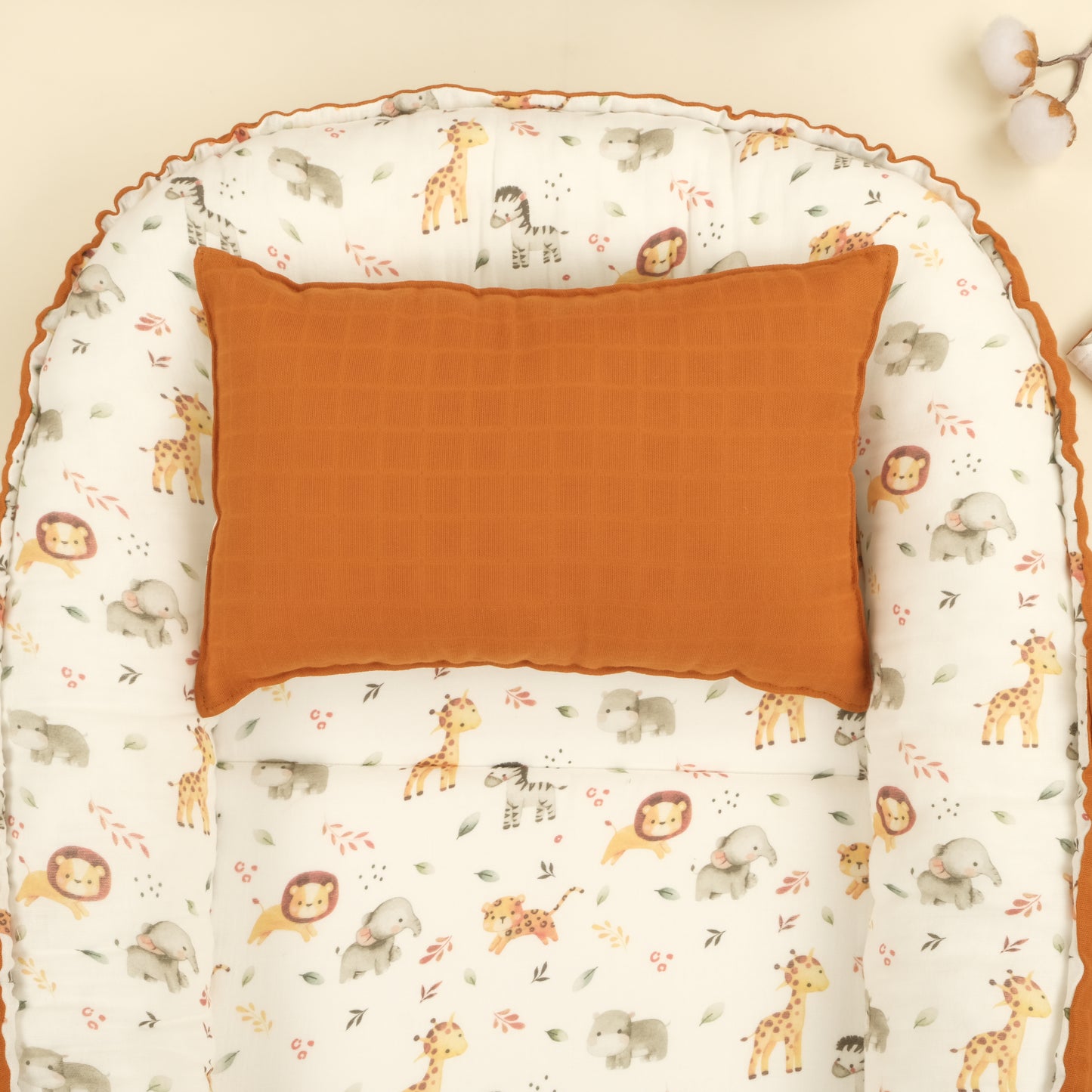 9 Parça Çift Taraflı Muslin Setler - İki Katlı Safari - Kiremit Muslin