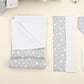 9 Parça Avantajlı Set - Çift Taraflı - Krem Muslin - Gri Minik Yıldızlar