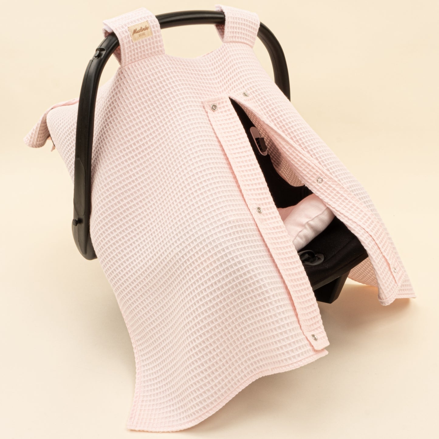 Puset Seti - Tek Taraflı - Bebe Pembe Petek - Bebe Pembe Muslin