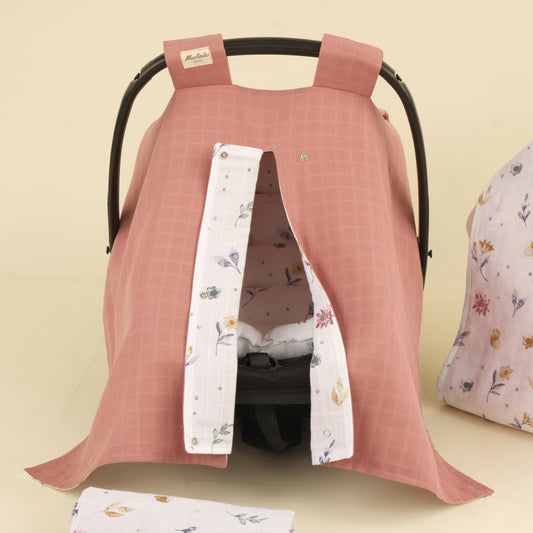 9 Parça Avantajlı Set - Çift Taraflı - Filizler - Gül Kurusu Muslin