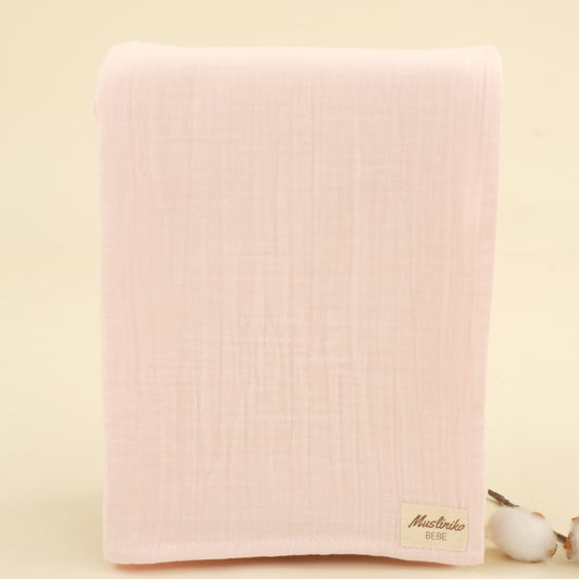 İki Katlı Müslin Örtü - Bebe Pembe