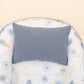 Babynest ve Yastık- Çift Taraflı - Açık İndigo Petek - Mavi Güneş