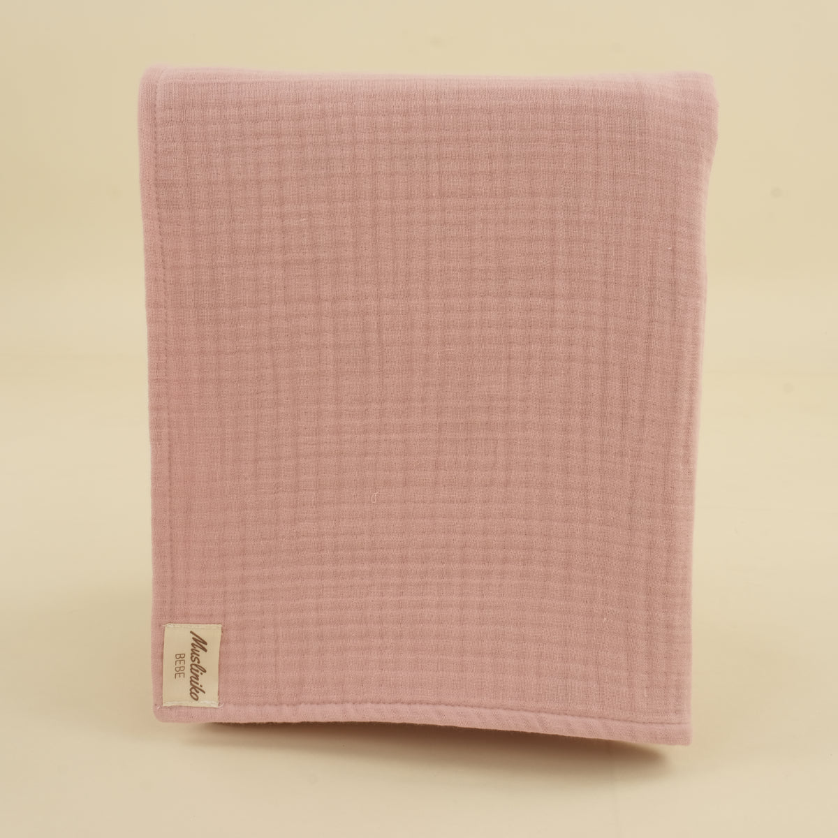 Çift Taraflı Muslin Örtü - Çiçekler - 4 Katlı Pudra Muslin