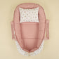 Babynest ve Yastık - Çift Taraflı - Çiçekler - 4 Katlı Pudra Muslin
