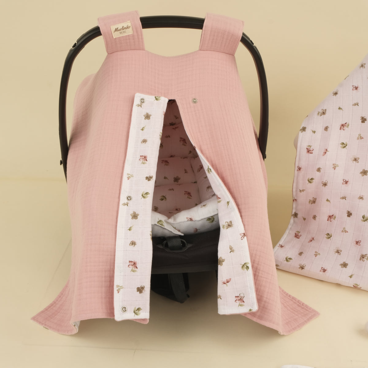9 Parça Avantajlı Set - Çift Taraflı - Çiçekler - 4 Katlı Pudra Muslin