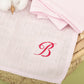 5'li B Harf Nakışlı Mendil Set - Bebe Pembe Muslin