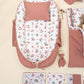 25 Parça Full Set - Çift Taraflı - Gül Kurusu Muslin - Kelebekler