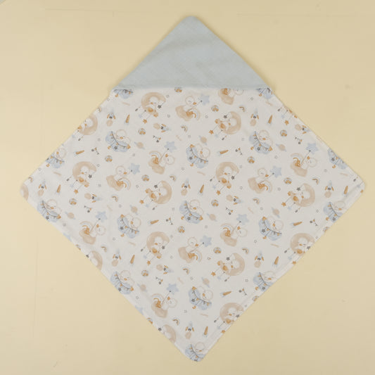 Muslin Kundak - İki Katlı Muslin Bebe mavi - Uykucu Ördek