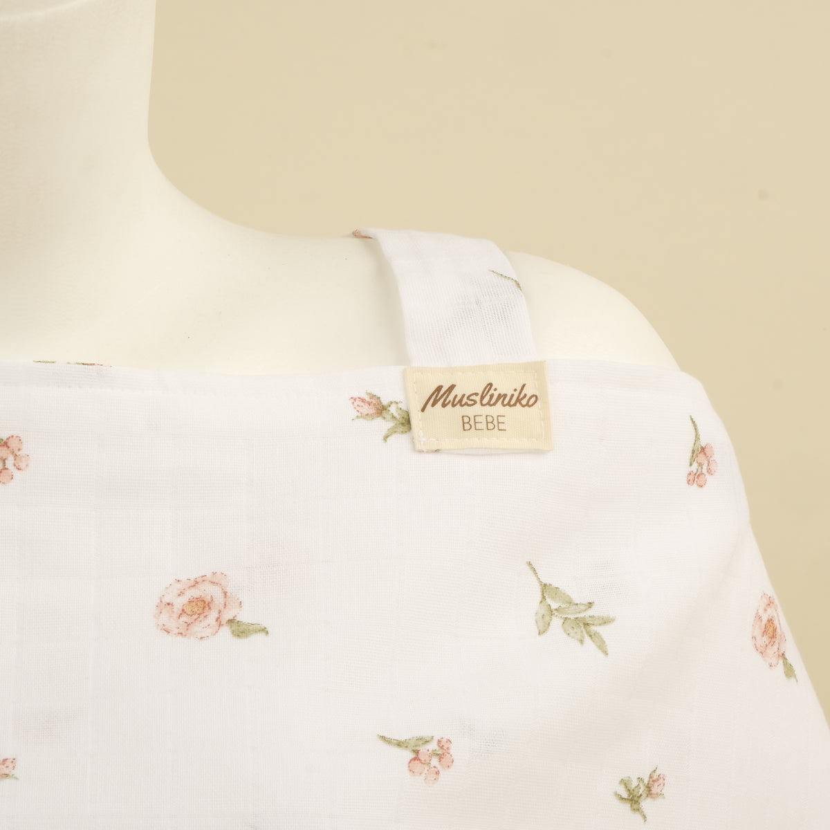 Çift Katlı Muslin Emzirme Önlüğü - Rose