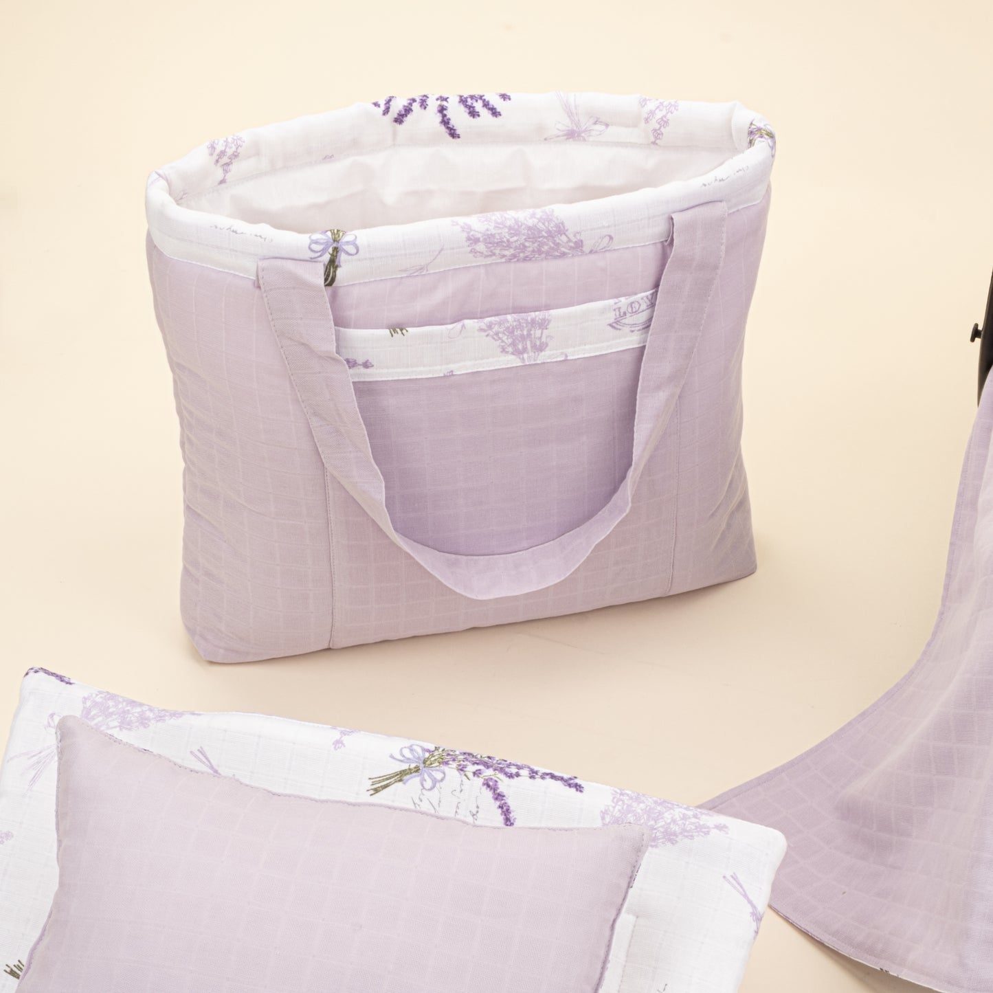 14 Parça Avantajlı Set - Çift Taraflı - Lila Muslin - Lavanta