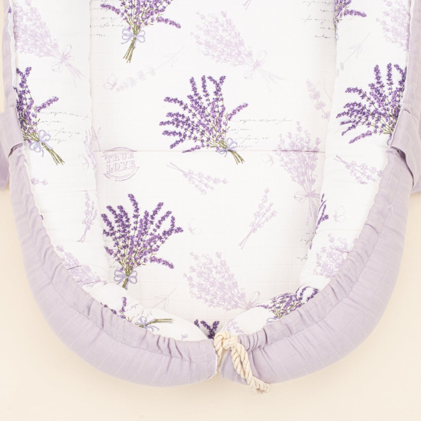 Babynest ve Yastık - Çift Taraflı - Lila Muslin - Lavanta