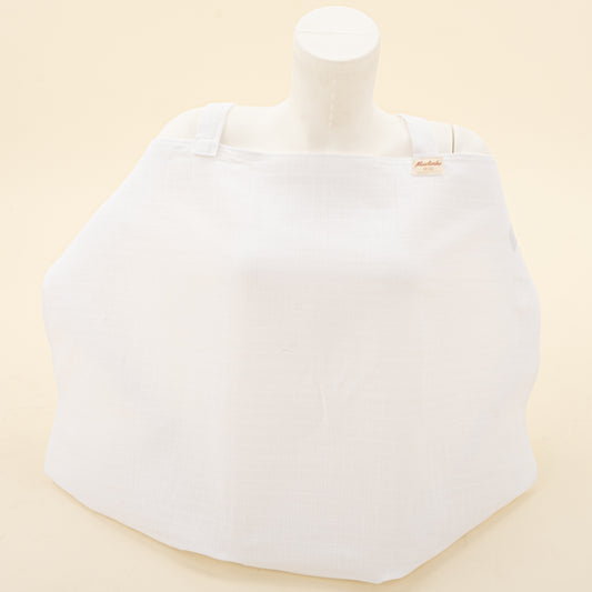 Çift Katlı Muslin Emzirme Önlüğü - Beyaz Muslin