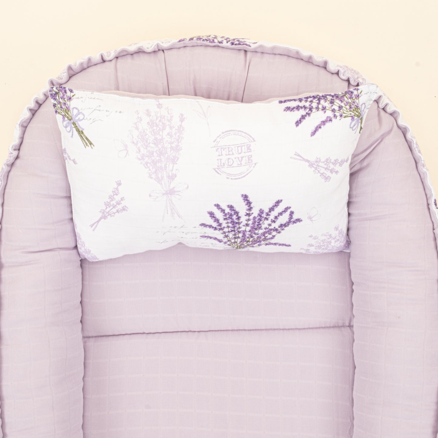 Babynest ve Yastık - Çift Taraflı - Lila Muslin - Lavanta