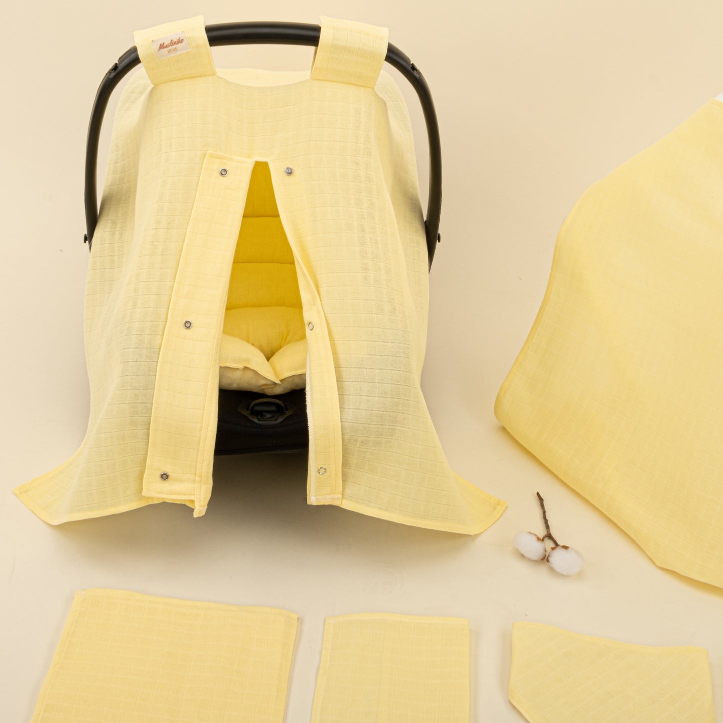 9 Parça Avantajlı Set - Tek Taraflı - Sarı Muslin