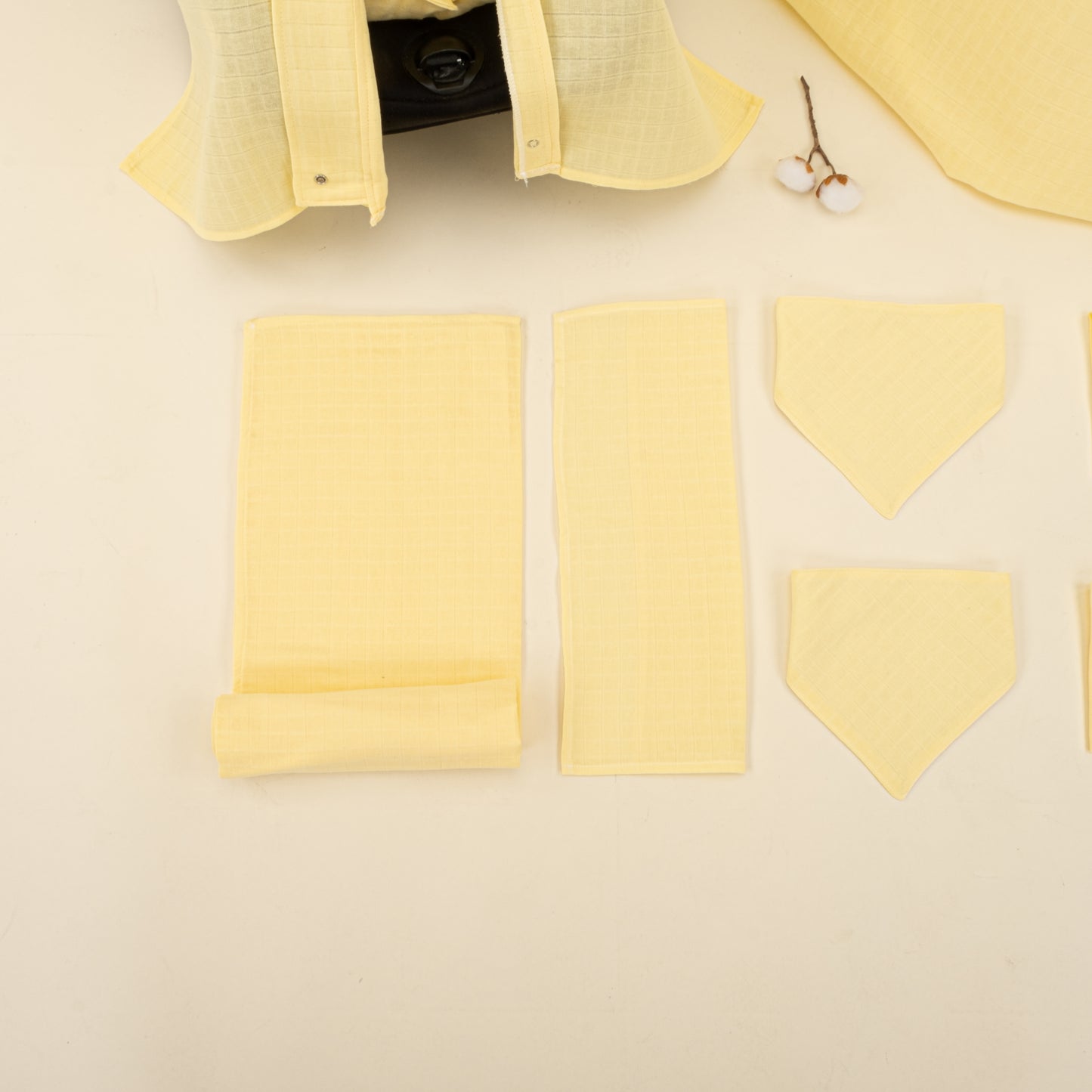 9 Parça Avantajlı Set - Tek Taraflı - Sarı Muslin