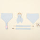 Diş Kaşıyıcı - Emzik Askısı - Salya Önlük Seti - Bebe Mavi Muslin