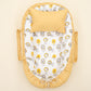 Babynest ve Yastık - Çift Taraflı - Sarı Saten - Sarı Aslan