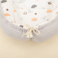 Babynest ve Yastık- Çift Taraflı - Açık Gri Örgü - Kuş