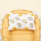 Babynest ve Yastık - Çift Taraflı - Sarı Saten - Sarı Aslan