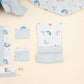 14 Parça Avantajlı Set - Çift Taraflı - Bebe Mavisi Muslin - Mavi Gökkuşağı