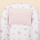 Babynest ve Yastık - Çift Taraflı - Bebe Pembe Muslin - Pembe Ay